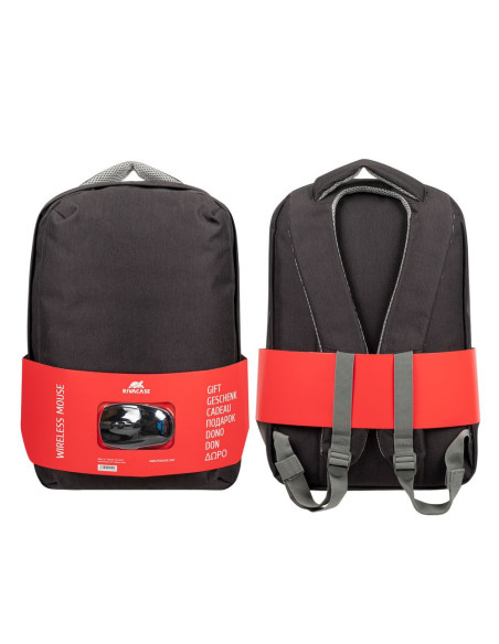 SAC À DOS RIVACASE BLACK AVEC SOURIS