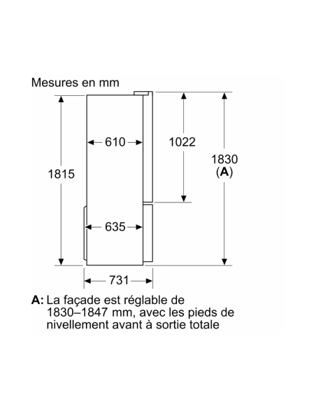 REFRIGERATEUR BOSCH 4 PORTES (FRENCH DOOR) INOX