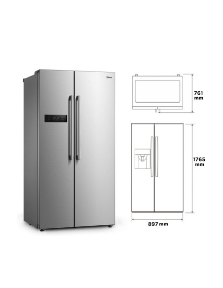 REFRIGERATEUR MIDEA SIDE BY SIDE 530L AVEC AFFICHEUR INOX
