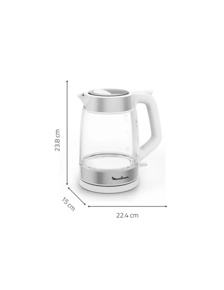 BOUILLOIRE MOULINEX EN VERRE 1,7L 2200W BLC/SILVER