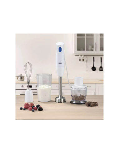 MIXEUR PLONGEANT BRAUN MULTIQUICK 1 + MINI HACHOIR + FOUET