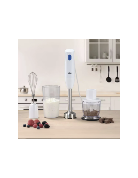 MIXEUR PLONGEANT BRAUN MULTIQUICK 1 + MINI HACHOIR + FOUET