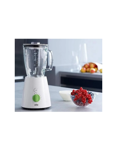 BLENDER BRAUN 2 VITESSES + PULSE - 1,75 L  - 500 W BLANC/VERT