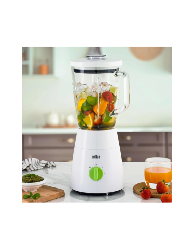 BLENDER BRAUN BOL VERRE 500 W- 1,5 L- TECHNOLOGIE TRIACTION, 2 MOULIN