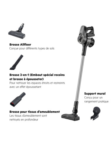 ASPIRATEUR AEG BALAI 0.5L, AUTONOMIE 40MIN, TUNGSTEN GRIS