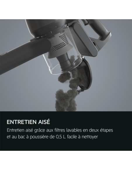 ASPIRATEUR AEG BALAI 0.5L, AUTONOMIE 40MIN, TUNGSTEN GRIS