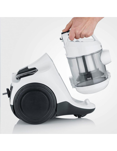 ASPIRATEUR SEVERIN TRAÎNEAU SANS SAC, BLANC, 1,5 L, 850 W, 1.5 LITERS, 80 DÉCIBELES