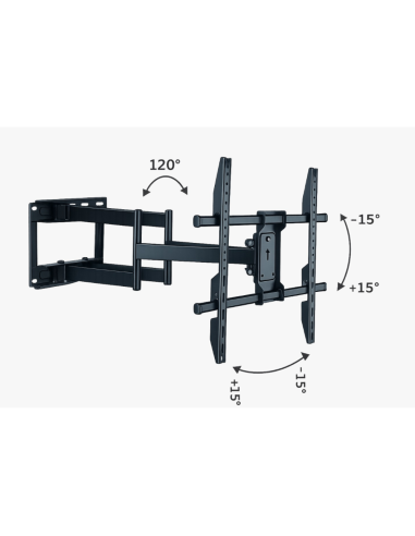 SUPPORT TV SCHNEIDER PIVOTANT 50-120P DEUX BRAS