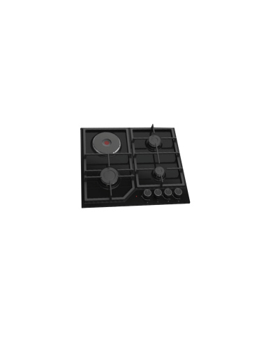 PLAQUE SCHNEIDER EN NOIR 3 FOYERS GAZ+ 1 ELECTRIQUE