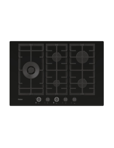 PLAQUE HAIER 5 FEUX 75CM EN VERRE NOIR