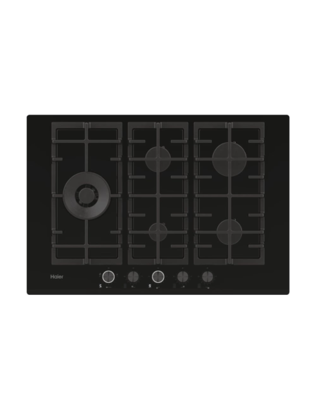 PLAQUE HAIER 5 FEUX 75CM EN VERRE NOIR