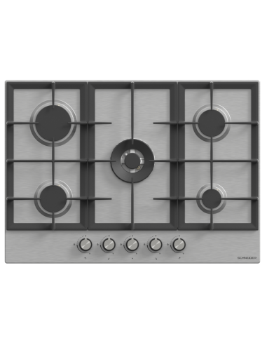 PLAQUE SCHNEIDER A GAZ 5 FEUX 70CM INOX