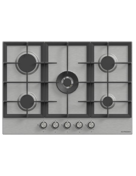 PLAQUE SCHNEIDER A GAZ 5 FEUX 70CM INOX