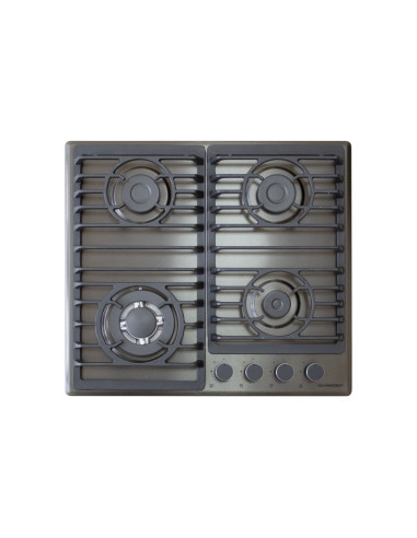 PLAQUE SCHNEIDER 4 FEUX 60CM DARK INOX TURBO