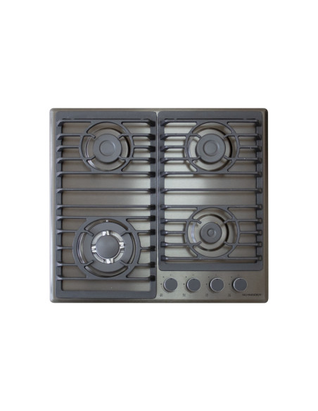 PLAQUE SCHNEIDER 4 FEUX 60CM DARK INOX TURBO