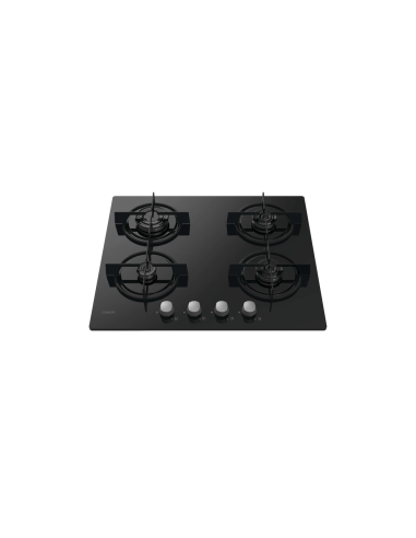 PLAQUE CANDY 4 FEUX 60CM EN VERRE NOIR