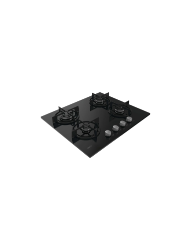 PLAQUE CANDY 4 FEUX 60CM EN VERRE NOIR