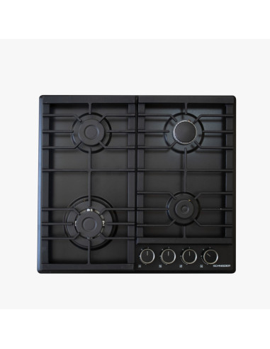 PLAQUE SCHNEIDER 4 FEUX 60CM NOIR TURBO