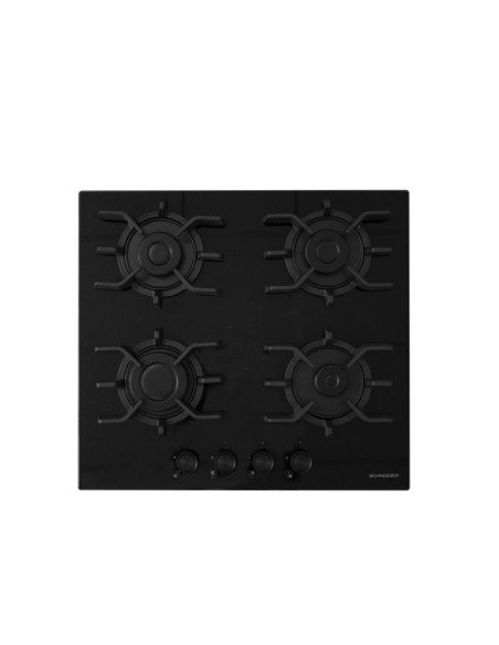 PLAQUE SCHNEIDER 4F 60CM VERRE NOIR AVEC FONTE