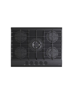 PLAQUE SCHNEIDER GAZ 5 FEUX 70CM VERRE NOIR EN FONTE