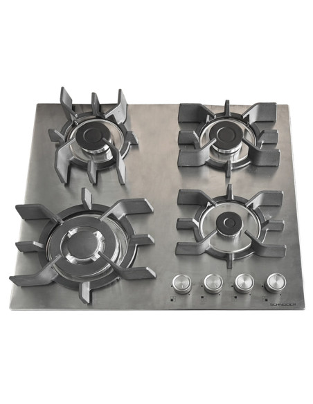 PLAQUE DE CUISSON SCHNEIDER A GAZ 4F 60CM INOX