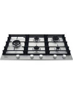 PLAQUE WHIRLPOOL 5 FEUX 90CM FONTE INOX
