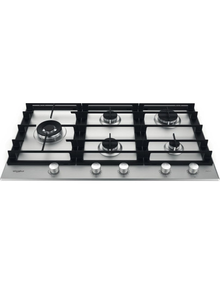 PLAQUE WHIRLPOOL 5 FEUX 90CM FONTE INOX