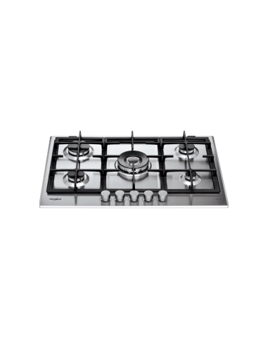 PLAQUE WHIRLPOOL 5 FEUX 75CM FONTE INOX