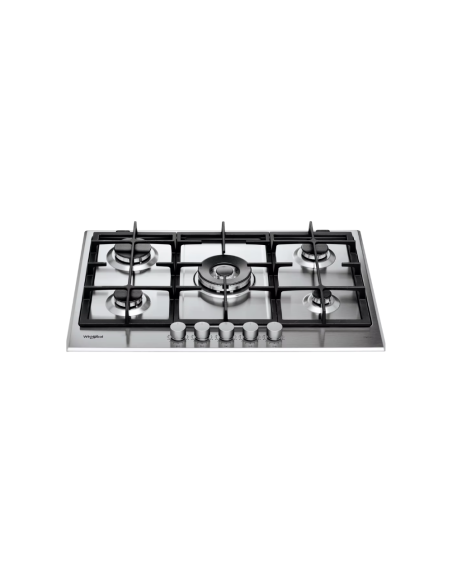 PLAQUE WHIRLPOOL 5 FEUX 75CM FONTE INOX