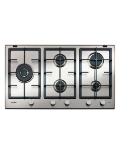 PLAQUE WHIRLPOOL 5 FEUX 90CM FONTE INOX