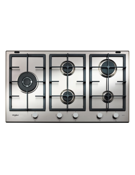 PLAQUE WHIRLPOOL 5 FEUX 90CM FONTE INOX