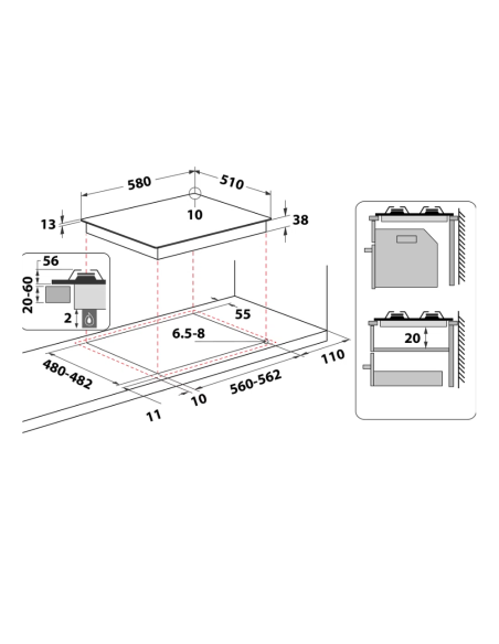 PLAQUE WHIRLPOOL 4 FEUX GRILLE EN FONTE INOX