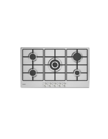 PLAQUE CANDY 90CM 5 FEUX INOX GRILLE EN FONTE