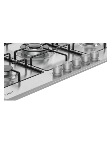 PLAQUE CANDY 90CM 5 FEUX INOX GRILLE EN FONTE