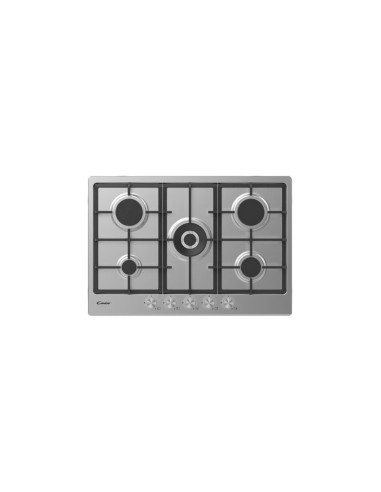 PLAQUE CANDY 75CM 5 FEUX INOX GRILLE EN FONTE