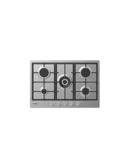 PLAQUE CANDY 75CM 5 FEUX INOX GRILLE EN FONTE