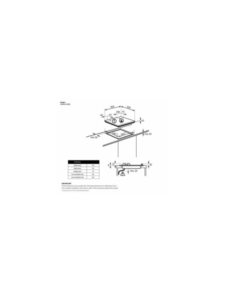 PLAQUE AEG 4 FEUX 60CM EN FONTE FLAMELIGHT INOX