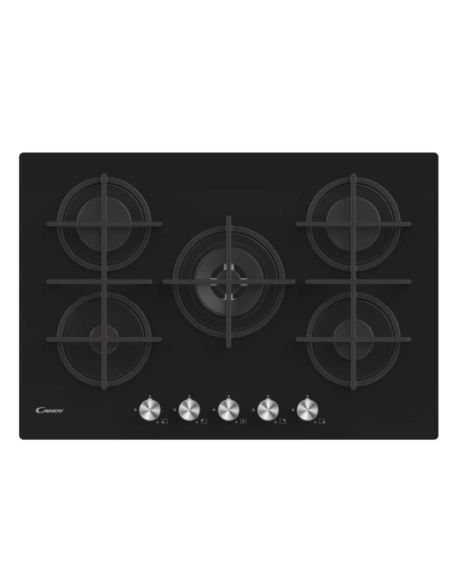 PLAQUE CANDY 75 CM 5 FEUX VERRE NOIR