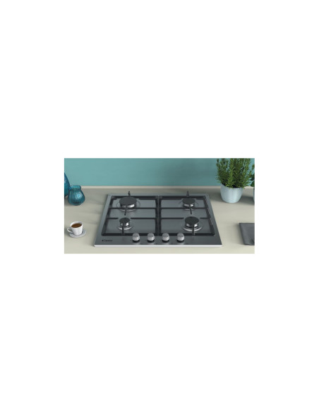 PLAQUE CANDY 60CM 4 FEUX GRILLES FONTE INOX