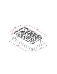 PLAQUE TEKA GAZ 90CM INOX 2