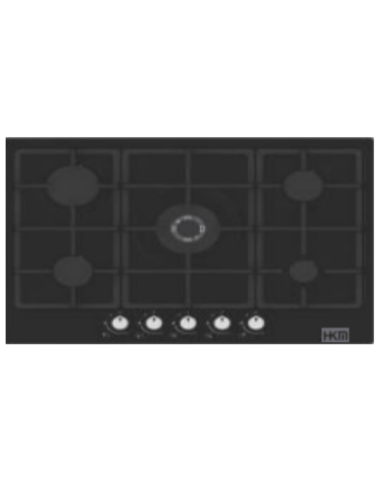 PLAQUE HKM 5 FEUX 86CM EN FONTE AVEC VALVE DE SECURITE NOIR