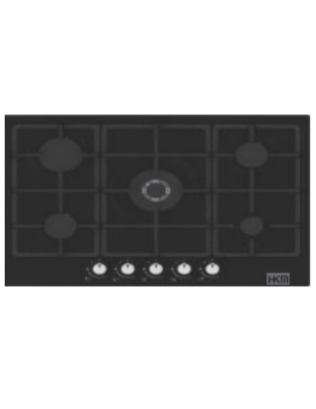 PLAQUE HKM 5 FEUX 86CM EN FONTE AVEC VALVE DE SECURITE NOIR