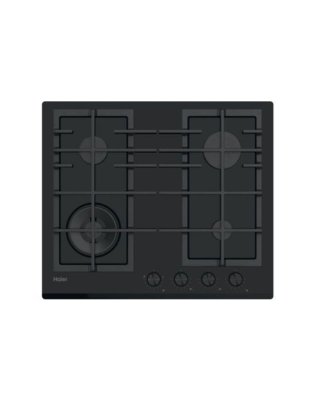 PLAQUE HAIER 4 FEUX 60CM EN VERRE NOIR