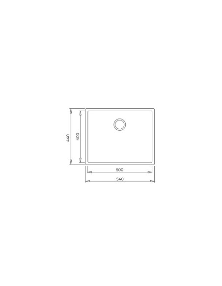 Evier Teka Sous Plan Square 50x40 Tg 3 1/2 W/Ovf Sp Black